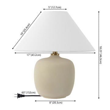 Delphi 18.25" Minimalist Scandinavian Resin/Iron LED Table Lamp - JONATHAN Y